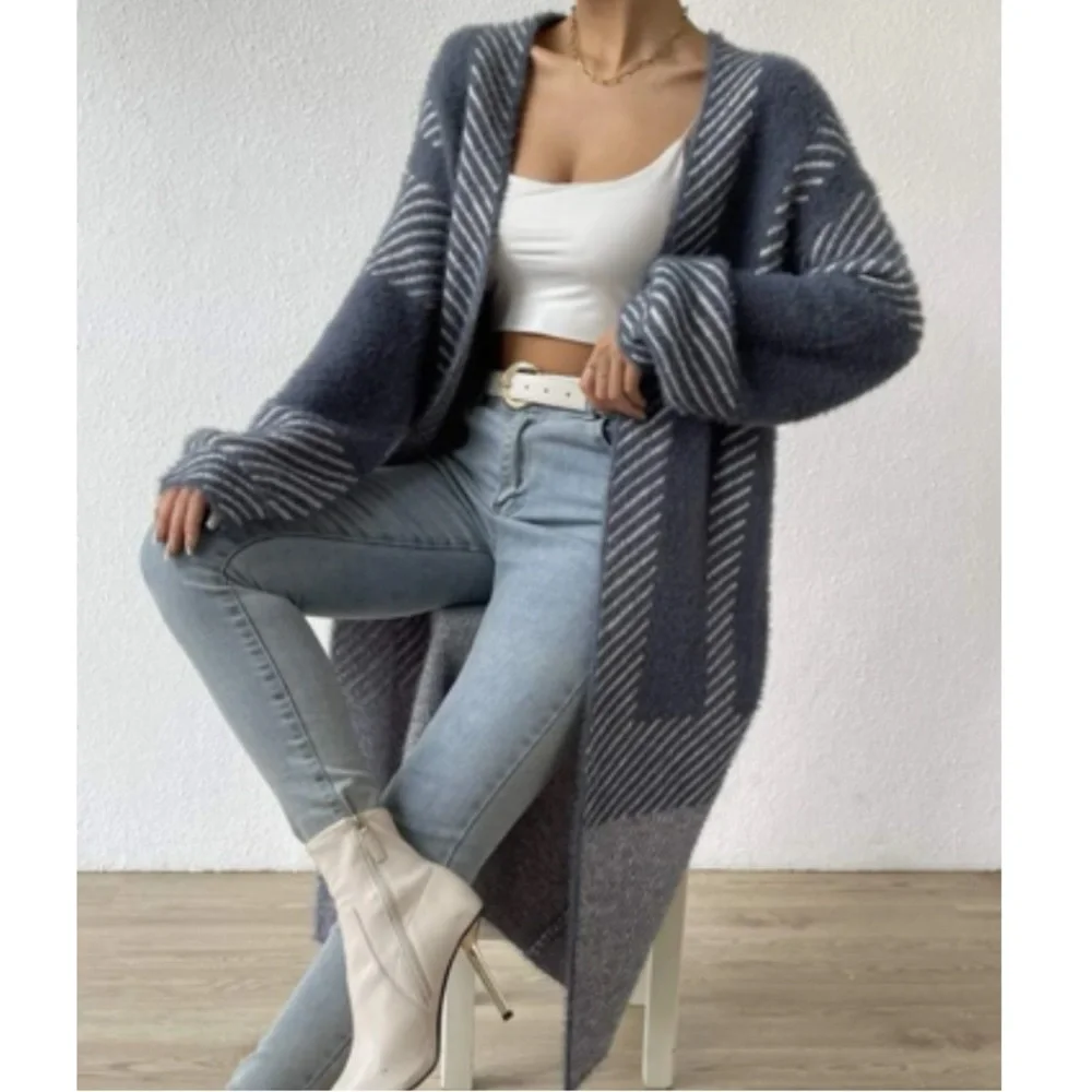 Cozy Fuzzy Open Front Duster  Cardigan
